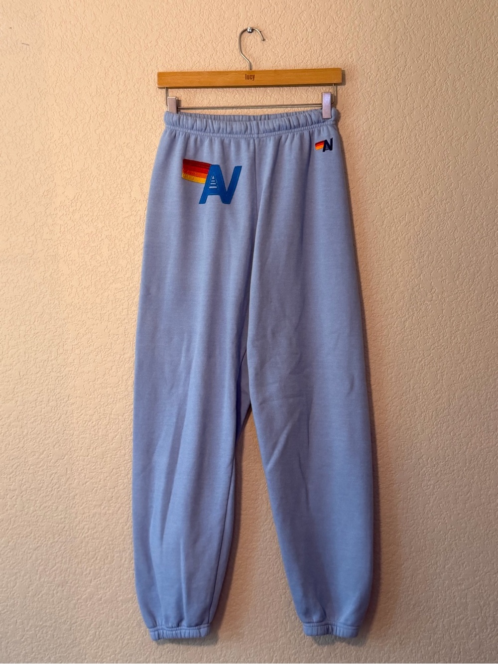 Aviator Nation Logo Stitch Sweatpants in “Ice”, sz MD